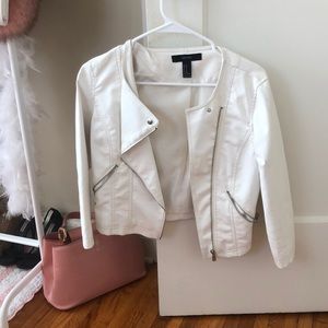 White Faux Leather Jacket